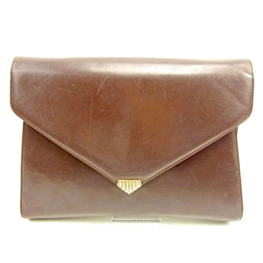 Authentic Salvatore Ferragamo Clutch bag Brown For Woman